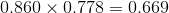 0.860\times 0.778=0.669