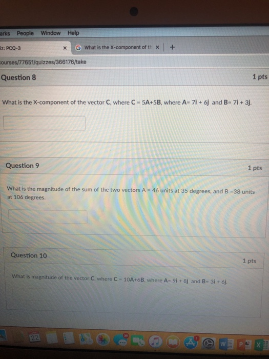 Arks People Window Help Z Pcq 3 Ourses Quizzes Take Question 8 X G What Is The X Component Of Homeworklib