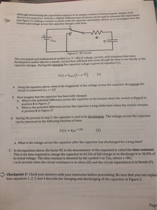 Te Although det though determining the capacitance appears to be simply a matter of measuring the charge, such devices are se