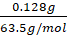 0.1289 63.5g/mol
