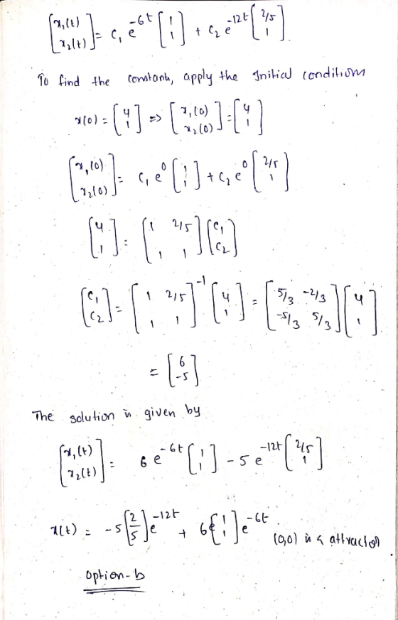 fact) 12.00 2*[:] tschett). To find the constant, apply the Initical condition 110) (3.0]:{* * [?]+60 2/15 G, e -213 513 1 (C