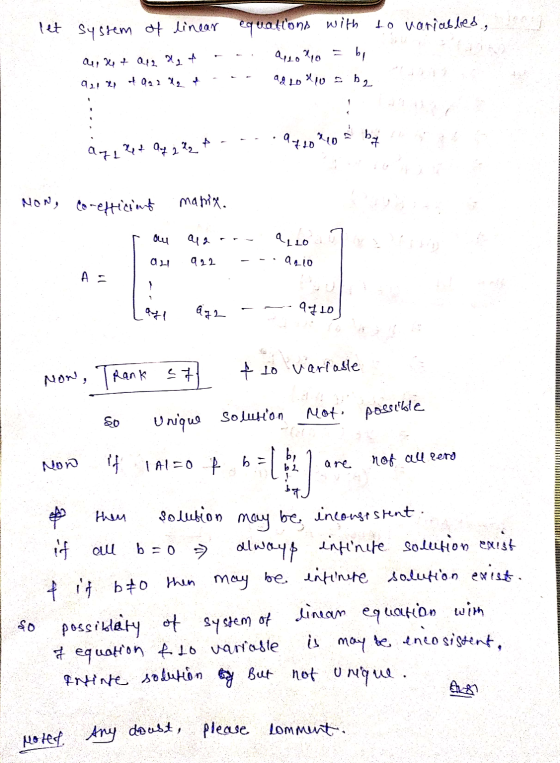 let system of linear equations with to variables, aux + a12 dqf alloo - bi of a 22 lat 99 LO HIU b 92.1 X 2 a 94100 57 azt he