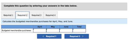 Complete this question by entering your answers in the tabs below. Required 1 Required 2 Required 3 Required 4 Calculate the