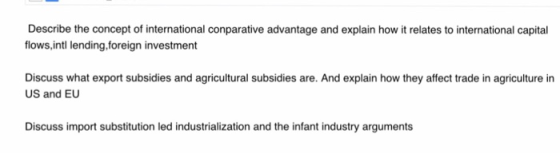 Describe the concept of international conparative advantage and explain how it relates to international capital flows,intl le