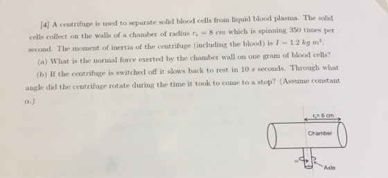 [4] A centrifuge is used to separate solid blood cells from liquid blood plasma. The solid cells collect on the walls of a ch