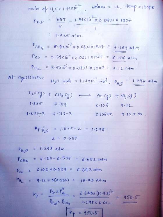 pH,0 hRTzt.??1x toxo.osux15oz ? 1835 atm = 1.298 atm 1.835 ?·18.9 L lo 1 = 0.557 PHO = 1.298 atm PcHa : ?.189-0.537-6.652 at m Pco ? 6.10 6 t0.53?= 6.64 3 attr) 2- 450-5 PH.ex Peti? t.298x 6.651- kp 150-5