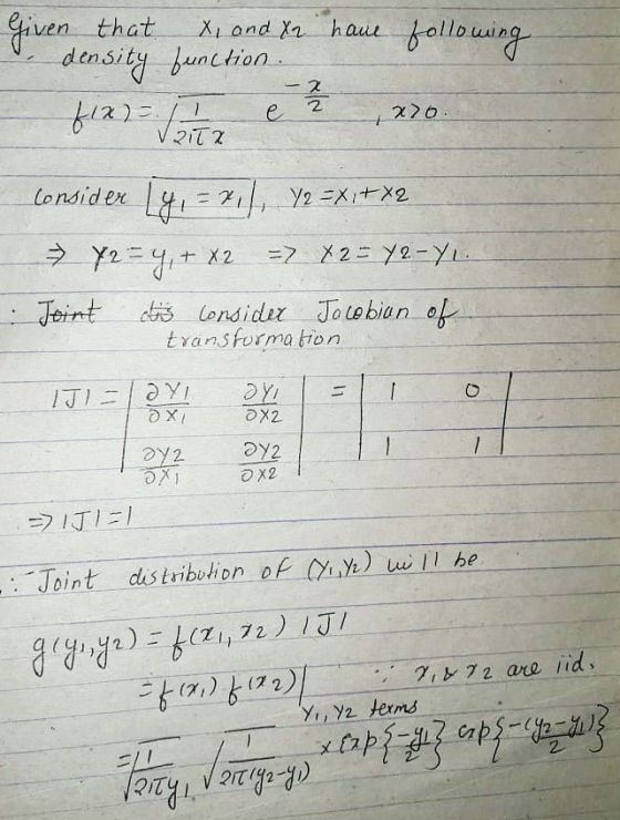 densit y Junthion 2 220 t ransforma ton x2 : Jintstribuhion of (ie