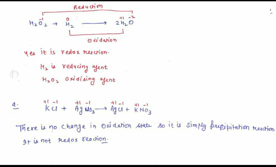 Reduction +1 - H2O2 + 4 2420 oxidation yes it is redox regarion. H₂ is reducing agent H2O2 oxidising agent 17- + 1 +1 1 + kat