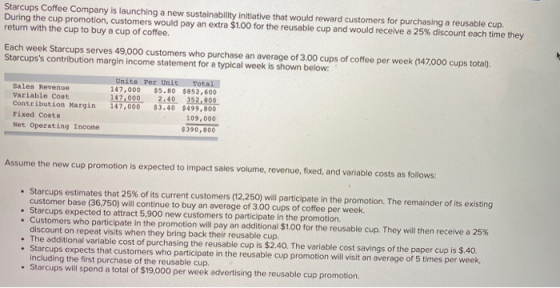Starcups Coffee Company is launching a new sustainability initiative that would reward customers for purchasing a reusable cu