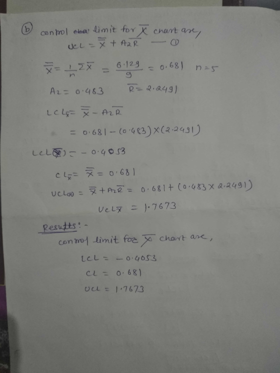 A1 0 463 4 49) 0.681-to 4(3)X(2-2431) = CI,--= 0,681 Vely )-7673 Resutts CL 0.68) UCL= 1,767.3
