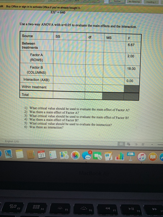 Normal No Spacing Heading dit Buy Office or sign in to activate Office If youve already bought it. EX640 Use a two-way ANOVA