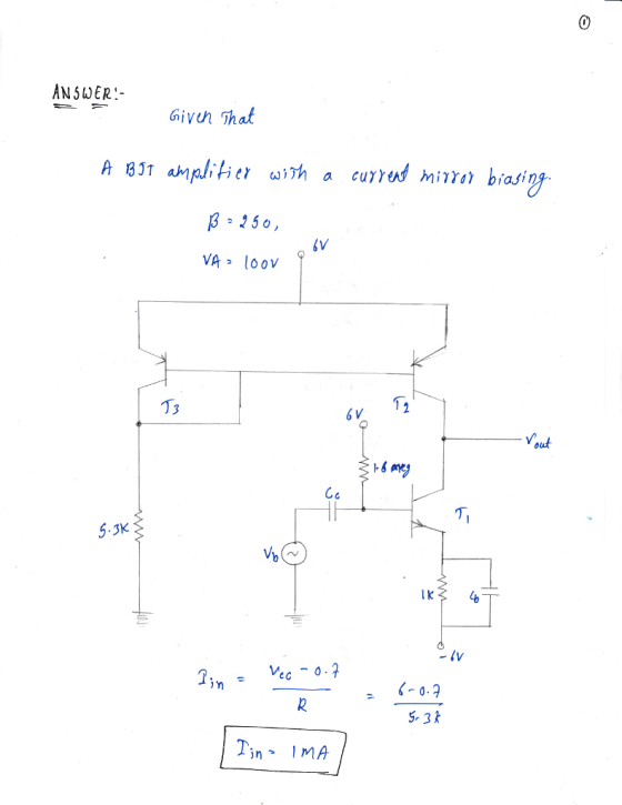 ANSwER- Givun That A 63↑ amplifier with a cul Yudmilrabrasiņ (V 13 6v 11 out Co 5.3K Vb Tin、 IMA