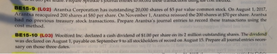 DJ pel se . Prepare SPRIUS JUUF UTILIUS IU FLCULU S US USER BE15-9 (L02) Arantxa Corporation has outstanding 20,000 shares of