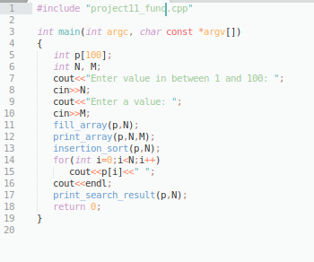 WNE #include projectll_fund.cpp int main(int argc, char const *argv[]) int p[100); int N, M; cout<<Enter value in between