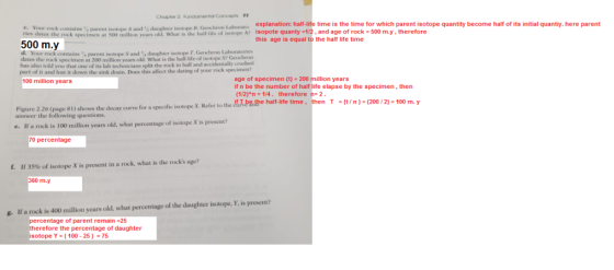 Chapter 2 Fundamento Concepts 77 explanation: half-life time is the time for which parent isotope quantity become half of its