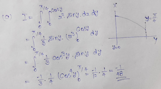 1 с. x² siny.da dy so & Кс-о СО = = casy - Cry 20 4 ) , = ) = 2 *