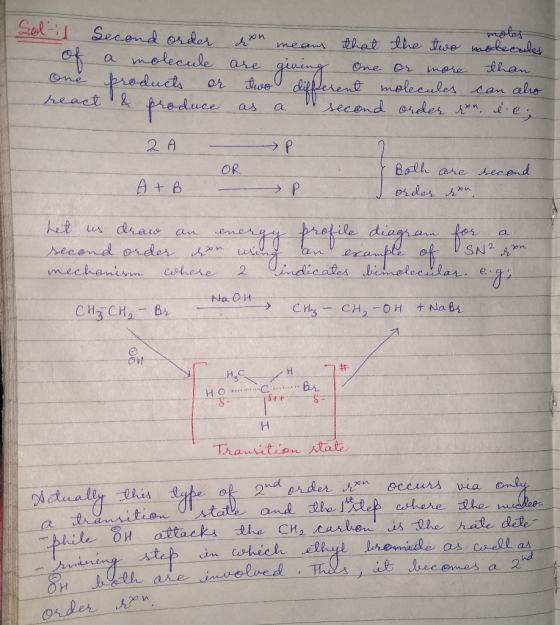 Seli Second order a molecule are hat he tise mebecules meaus elan One Br imere treduct heduce one we derent melecules can ali