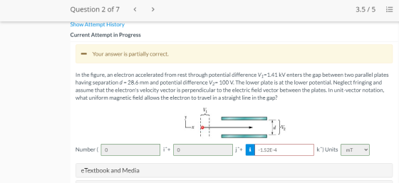 Question 2 of 7 < > 3.5/5 E Show Attempt History Current Attempt in Progress Your answer is partially correct. In the figure,