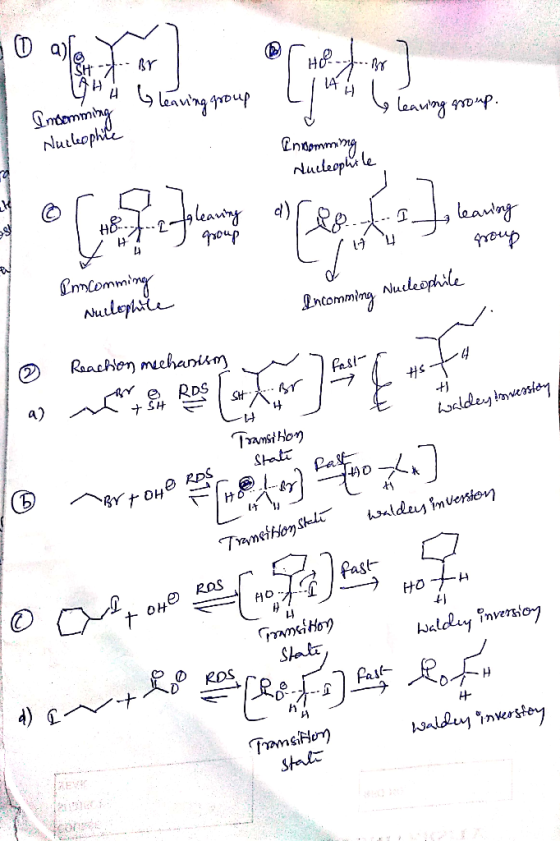 a) 个0up ncommin Nueleophile e RDS past t oe kas 41 し め 나사