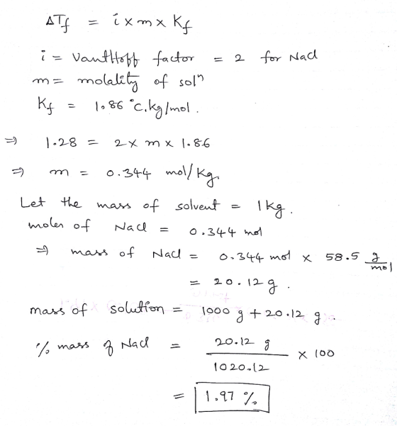 86 C. つ .344 l m te maxs of solvent -I Nad = 0.344 md Mo m61 X 58.5 mas of soludtfon 20.12 O 20 12 1.17