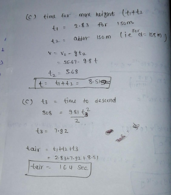 t2.83 for som For SS.67- 9. t (C) t3 time to descend 2 308 = g.8l ta 2 3 7.9 -2.3 3+7.92 8.5
