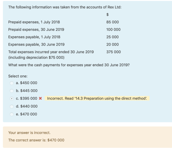 The following information was taken from the accounts of Rex Ltd: Prepaid expenses, 1 July 2018 Prepaid expenses, 30 June 201