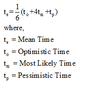 = (t +4, +) where. t = Mean Time to = Optimistic Time t = Most Likely Time t = Pessimistic Time