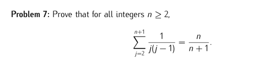 Problem 7: Prove that for all integers n > 2, n+1 n 10-11 - n n +