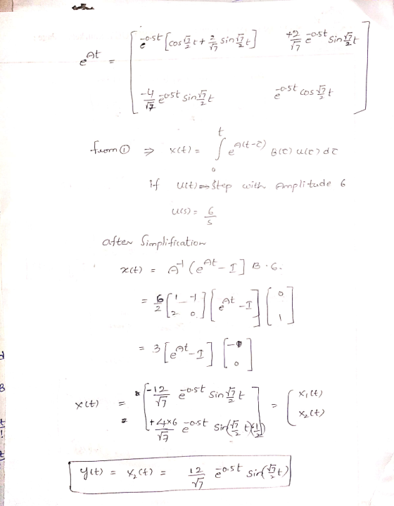 2015+ [cost] x + usinąt] to zostsinnt At from 6 » X(t)= lealt-2) B(C) ulos de uit) a step with Amplitude 6 - ues) = after Sim