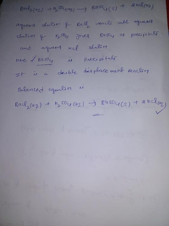 Backcast the soucas) Basoa(s) + akelcar) aqueous scution of Ball reacts with aqueous slution of 4504 gives Basoy as precipita
