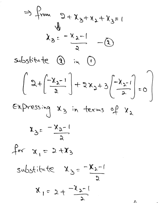 1 = EX+*x+Ex te marfa 2 substitute @ in 0 (244***)+2x+3 Length 3.0 Expressing &z in terms of Xa for x, = 2 +63 substitute &z=