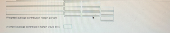 Weighted-average contribution margin per unit A simple average contribution margin would be S