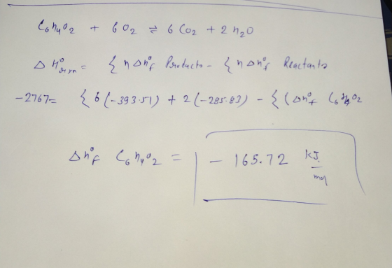 602 6 Co2 + 2 h20 + 87-3931) 2 (-2es 3) -2767- kJ 165.72