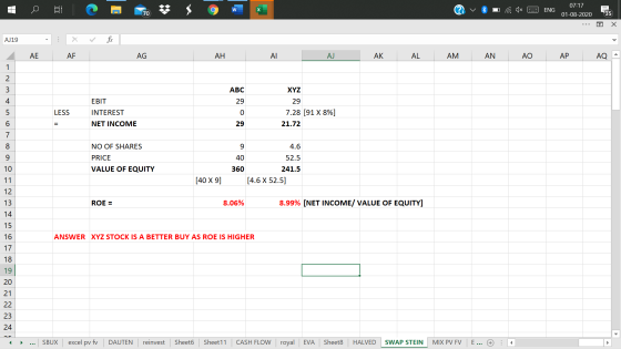 07:17 C w ENG 70 01-08-2020 35 Х AJ19 . AE AF AG AH ΑΙ AJ AK AL AM AN AO AP AQ 1 2 3 ABC XYZ 4 EBIT 29 LESS INTEREST 0 5 6 29