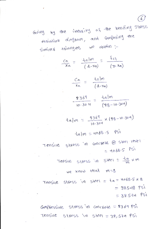 Going by the linearity of the bending Stress variation diagram, and comparing the similar triangles we obtain - the most talo