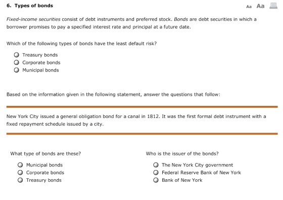 6. Types of bonds Aa Aa E Fixed-income securities consist of debt instruments and preferred stock. Bonds are debt securities