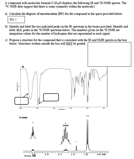 A compound with molecular formula C H160 displays the following IR and H-NMR spectra. The 13C NMR data suggest that there is