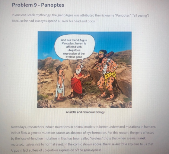Problem 9 - Panoptes In Ancient Greek mythology, the giant Argus was attributed the nickname Panoptes (all seeing) becaus