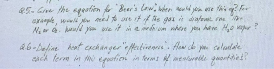 ? 2.5. Give the equation for Beers Lawwhen nould you use this g? For example, would you need to use it if the gas is diatom