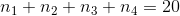 ni+n2 +ng+n4 20