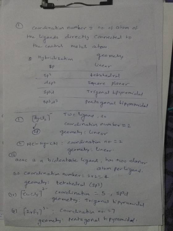 Cooreinahan number of atom of the Ligands urecHy Connectel o the ceut me tel atom s hybricli sahm gro meay S p tetahelrol Sqware planar Sp3 Coor clinahen num ber2 gecmeh) i linear Geo acac s a bidentate 4gandr h»,.too oolon so ceoreinahien number x24 eomehry tetahesral (sp3) eem eomehy