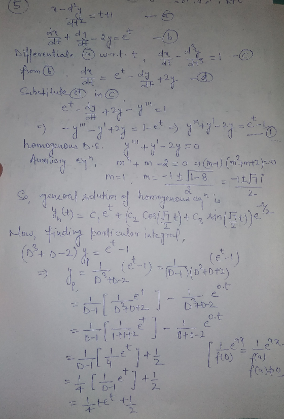 - dy 4 yEe Biferentiate aft3 d-t Gebatitute 111 dy - 1-et homogenous Ausiltiary 11 2 tmd 0 me-111-8 m 1 LA Nla, indig bat ul