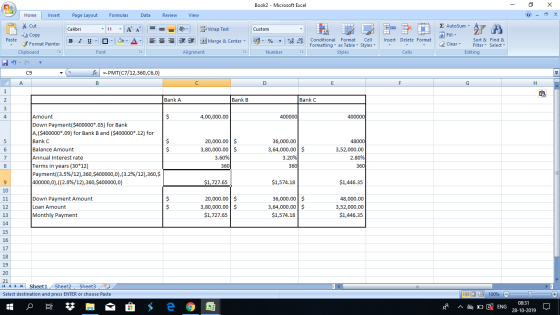 Book2 Microsoft Excel X Ca X Data Home Insert Page Layout Formulas Review View Cut E AutoSum AA Wrap Text Calibri 11 Custom C