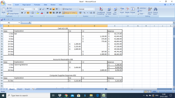 Book1 - Microsoft Excel - 2 X Home Insert Page Layout Formulas Data Review View - 12 - A = = = General Arial BIU A A Wrap Tex