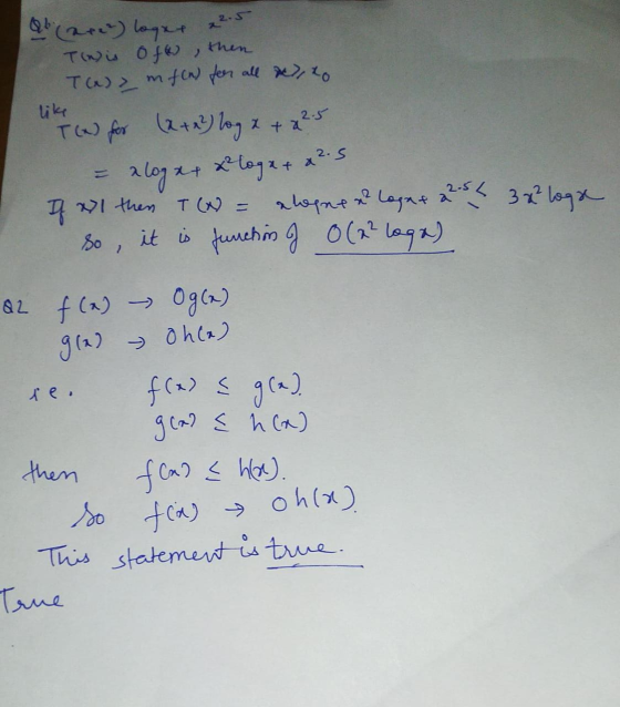 a (2.5 then Q are loger T() is of T(x) > mfa) for all to like T(x) for (x + x² log x + 2²5 aloga xloga + x².5 3 x² logge If x