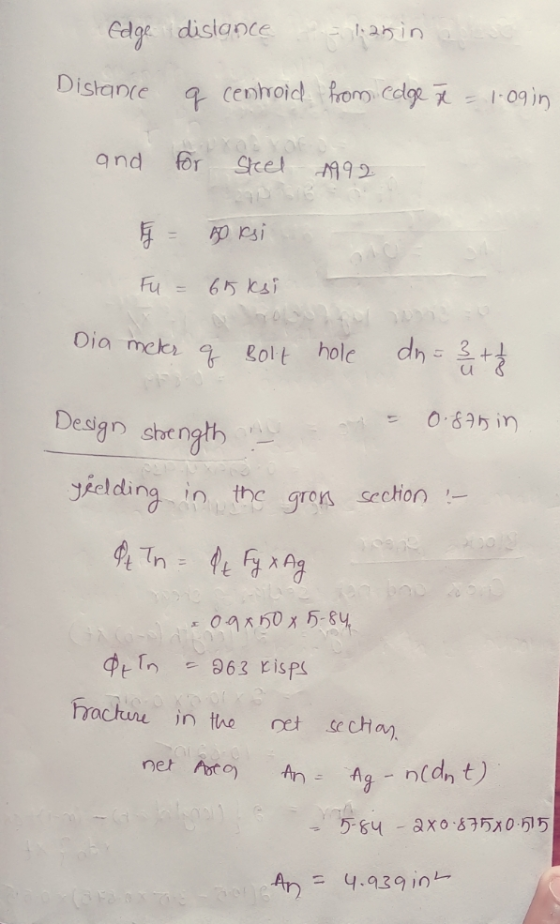 edoe dislance Distance q.cenhoiclfrom Colop. χ=l:0gin ond or Stel , 92 Dia mekr 082h in Desgn shengt lr in the scchion- hto n