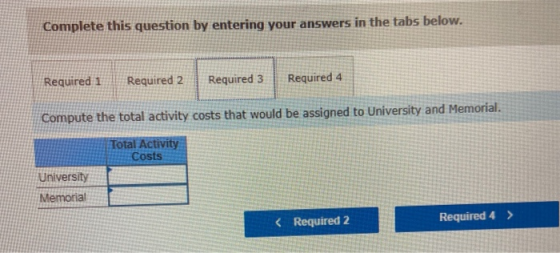 Complete this question by entering your answers in the tabs below. Required 1 Required 2 Required 3 Required 4 Compute the to