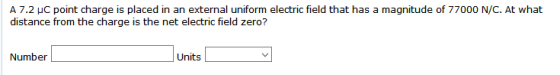 A 7.2 mu C point charge is placed in an external u