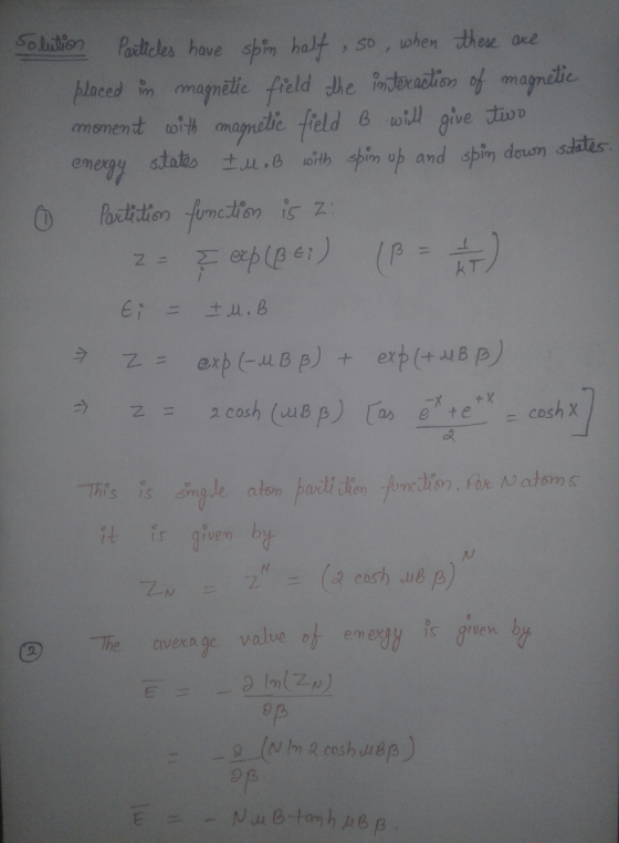 Solution Particles have shin half so, when these are placed in magnetic field the interaction of magnetic momenut with magnet