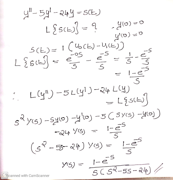y-541–244 = SCE) LESCE)) = ? vos zo L{SCE)} = ? -400 =0 SCL) = CUOCE)- L{506) = 2005 .. Lcy) - 52(41)–24 Lcy = L&sity] slyc